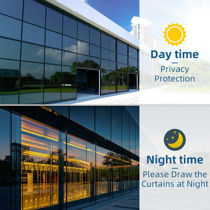 DUOFIRE One Way Window Film Privacy, Heat Blocker Reflective Mirror Tinting Film for Home, 23.6x78.7in