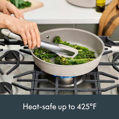 bella 6-Piece Modular Tool Set, Silicone, Turner, Spoon, Slotted Spoon, Spatula, Tongs, Crock with removable divider, Non-toxic*, Food-grade, Heat safe to 425°F, Dishwasher Safe, Slate