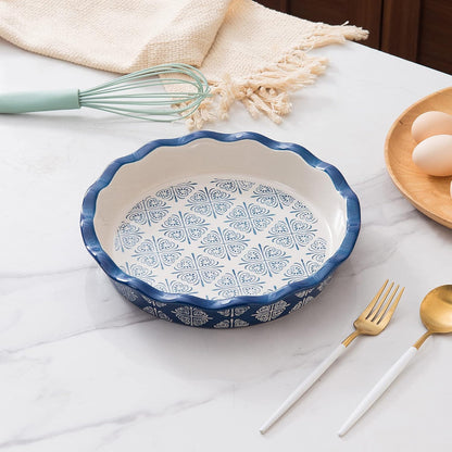 Wisenvoy Ceramic Pie Pan, Pie Dish, Pie Plate, Molde de cerámica para tartas