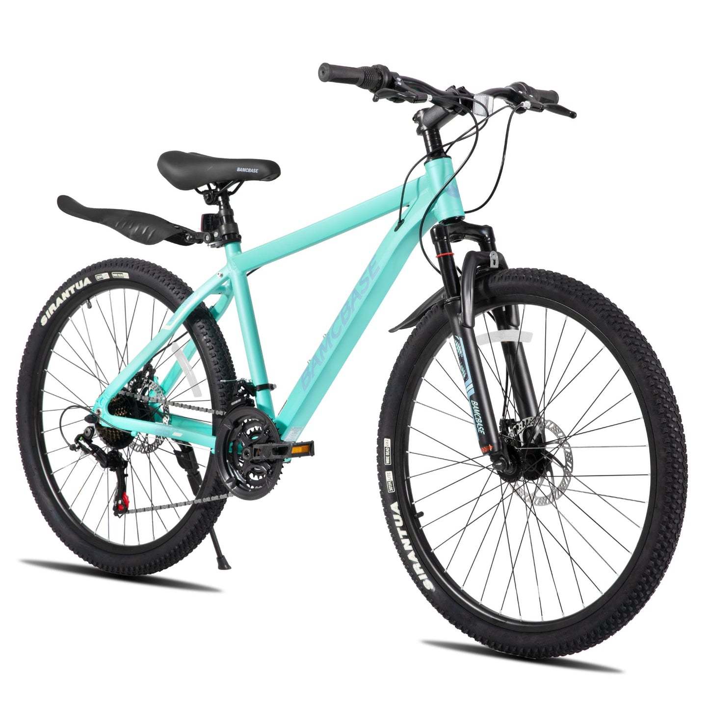 HH HILAND 27.5 Inch Mountain Bike, Mens and Womens Aluminum Frame MTB with 21 Speeds, Dis Brake, Hardtail Bicycle for Adults Green