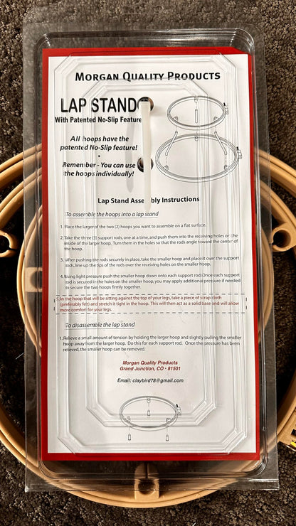 Morgan Quality Products 7"/10"/14" Lap Stand Hoop - Perfect for Hands-Free Embroidery, Quilting & Needlework