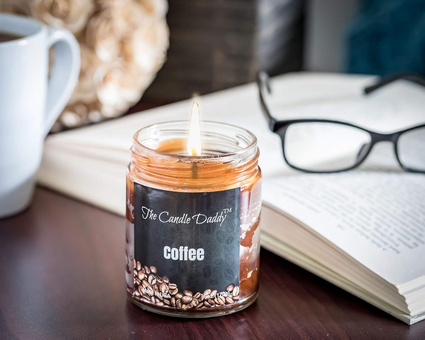 Coffee Scented Candle in 6 oz Jar - Up to 40 Hour Burn