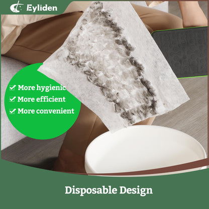 Eyliden Sweeper Mop with 36 Refills - 3 Types of Disposable Dry & Wet Cloths | Lock-Tight Design No Lost Pads, Universal Refills, Multi-Surface Sweeping Starter Kit for Pet Hair, Dust, Floor Cleaning