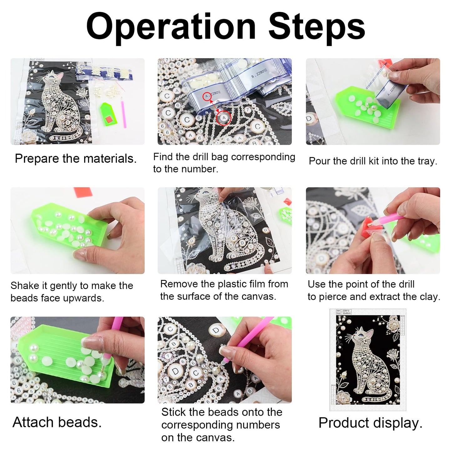WSLWXSHM Pearl Diamond Painting Kits for Adults Octopus, 5D Special Shape Diamond Art Kits for Beginners, Crystal Rhinestones Diamond Painting for Home Wall Decoration Gift 12×16inch/30×40cm