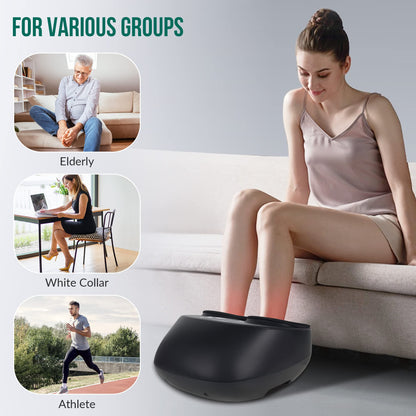 Snailax Foot Massager with Heat, FSA HSA Eligible, Kneading, Compression, Vibration, Shiatsu Feet Massage Machine for Plantar Fasciitis, Neuropathy, Foot Warmer, Christmats Gifts for Women Men,Size 13