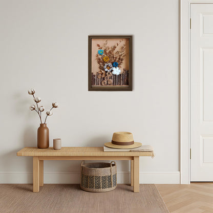 ZNCO Shadow Box Frame, Solid Wood Display Cases Memory Box with Linen Back for Keepsakes, Photos, Medals. 11 x 14 Inch, Distressed Brown