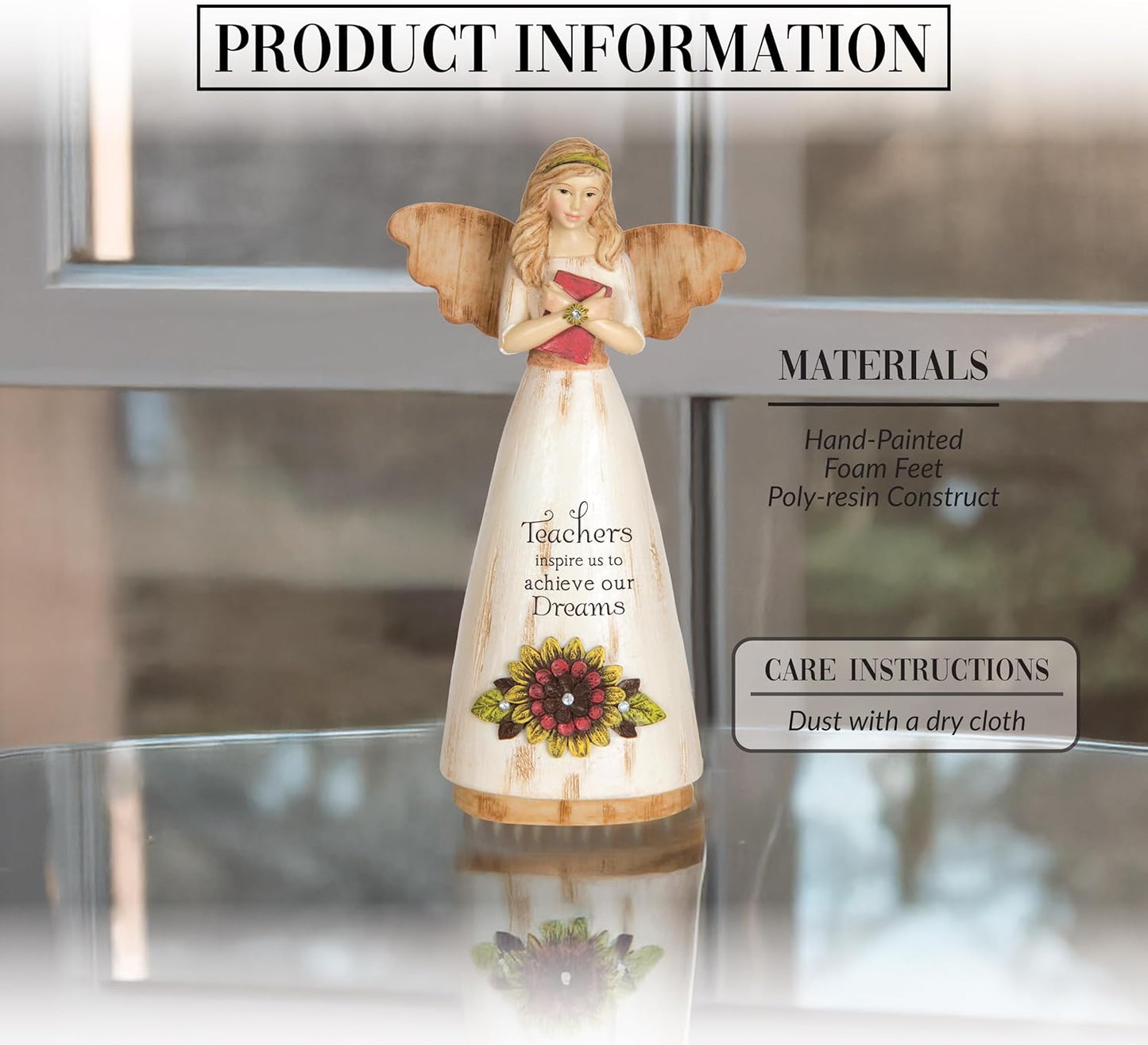 Pavilion Gift Company 03013 Beige Teacher Angel Figurine, 6-Inch
