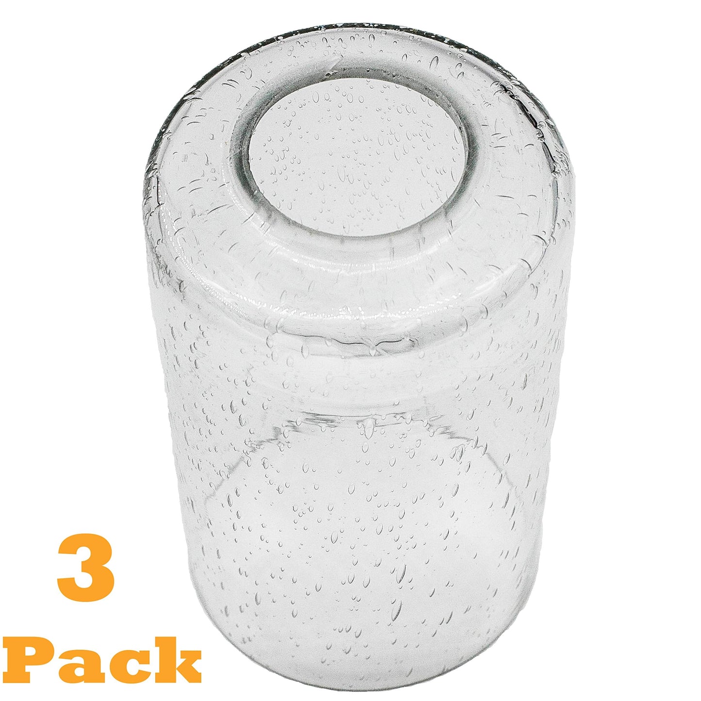 Bubble Seeded Glass Shade, LEDupdates 3 Packs Clear Cylinder for Light Fixture Glass replacement 1" 5/8 fitter