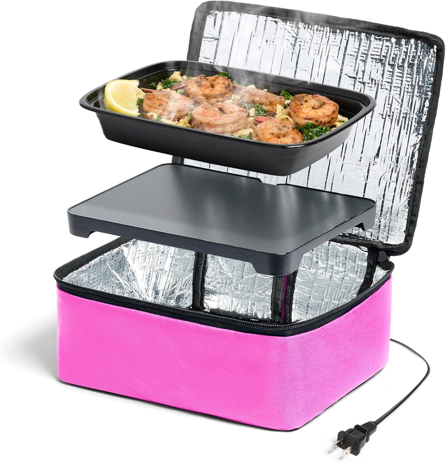 HotLogic Mini Portable Electric Lunch Box Food Heater - Pink - Innovative Food Warmer for Adults Car/Home