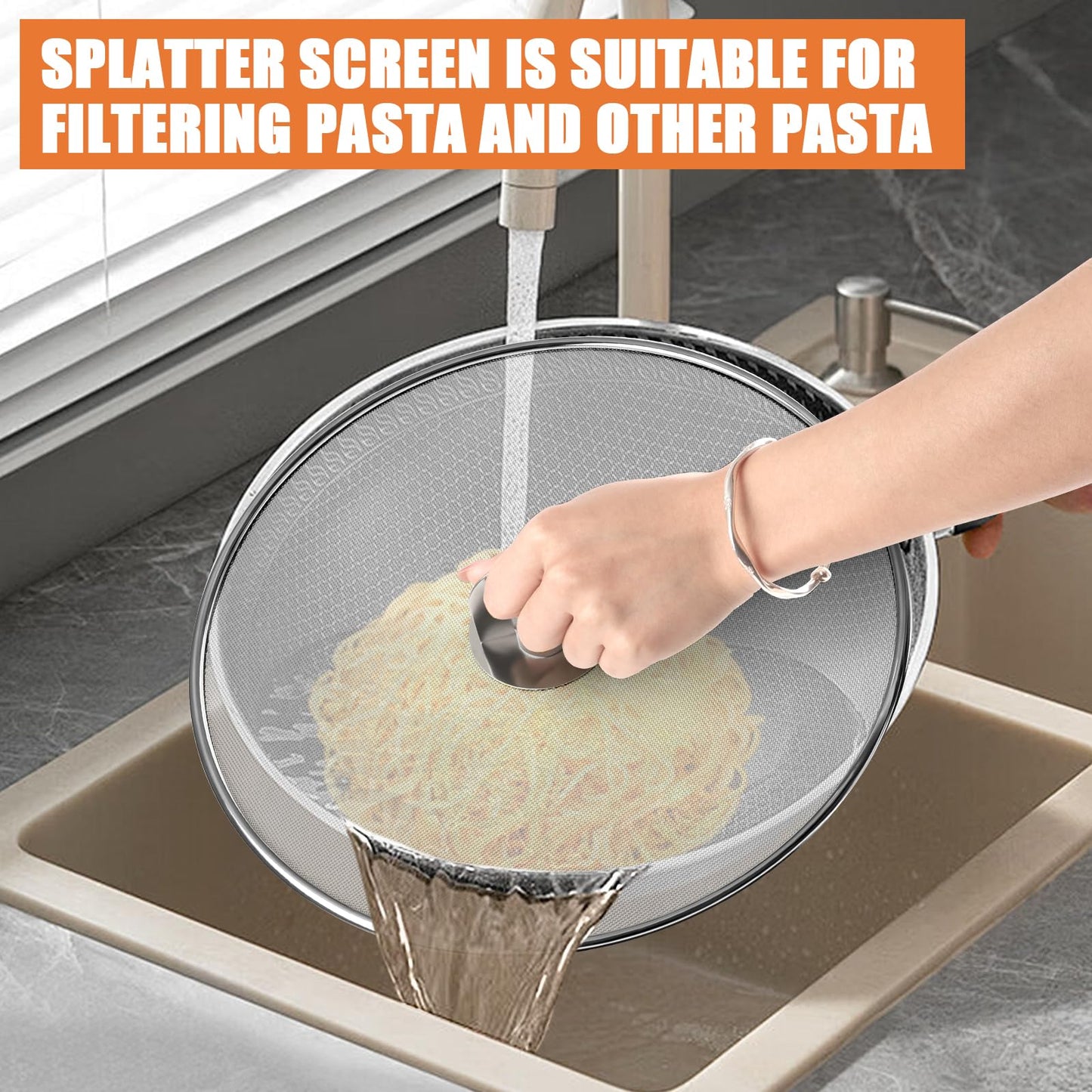 2-Pack Splatter Screens for Frying Pan - Stainless Steel Grease Splatter Guard with Foldable Knob, Ultra-Fine Mesh, Rust-Free (10" & 13") - No Oil Mess, No Burns,Ultra Fine Mesh