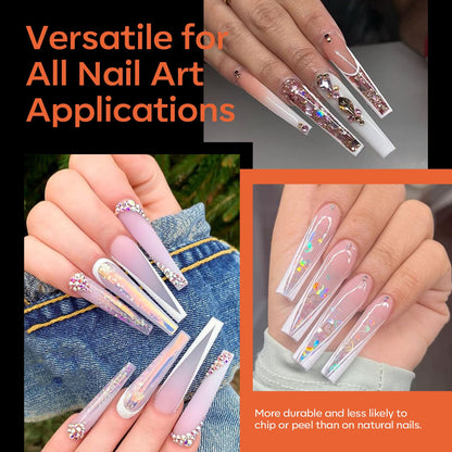 modelones 9 in One Gel Nail Glue Brush On Nail Glue 15 ml for Tips, Rhinestones, Base Coat, Blooming Art Gel Kit for Press on Nails Acrylic Tips U V Lamp Needed 2Pcs