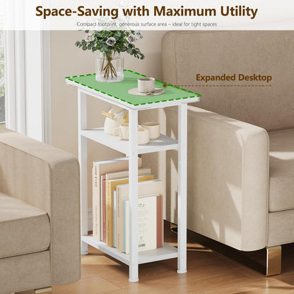 25.2" HET005WT1 Heybly Small Narrow Side Table for Small Space, Thin Bedside Table, Slim Sofa Table, Skinny End Table