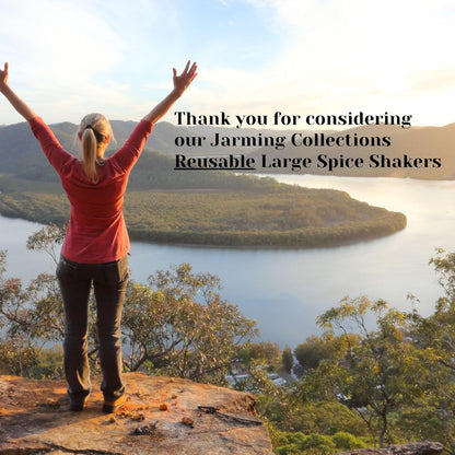 16oz Set 3 (3 pack) JARMING COLLECTIONS Glass Spice Shakers with Lids of Large Seasoning Containers with Shaker Tops