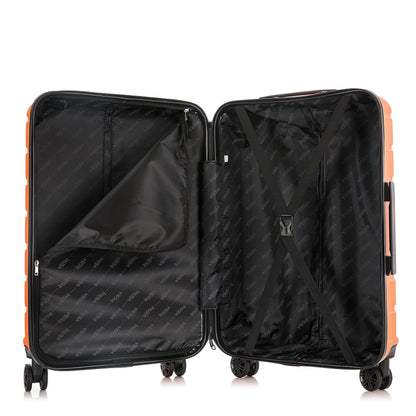 InUSA TREND Luggage with Spinner Wheels | Durable Lightweight Hardshell Suitcase,Travel sets with Handle and Trolley | (20in, 24in, 28in) 3 Piece Set | Orange