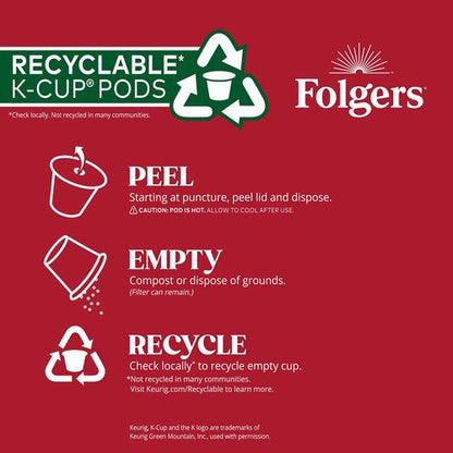 Folgers Black Silk Coffee, Dark Roast, Keurig K-Cup Pods, 10 Count Box