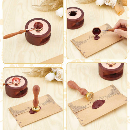 CRASPIRE Eagle Wax Stamp Vintage Removable 30mm Gold Brass Sky Bird Sealing Stamp Heads Replacement with Wooden Handle for Envelopes Invitations Card DIY Craft Birthday Wedding Gifts Wrapping Letters