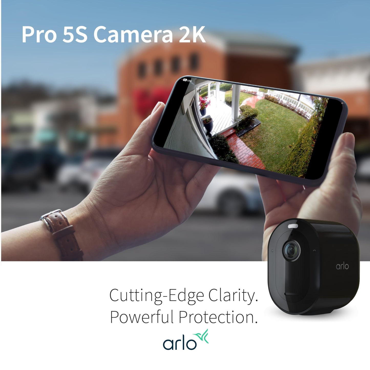 Arlo Pro 5S Spotlight Security Camera 2K HDR | Outdoor | Wireless | Dual-Band Wi-Fi Connects to Strongest Network |12X Zoom, 2-Way Audio, Siren, Color Night Vision,Live Stream(White, 4 Cameras)