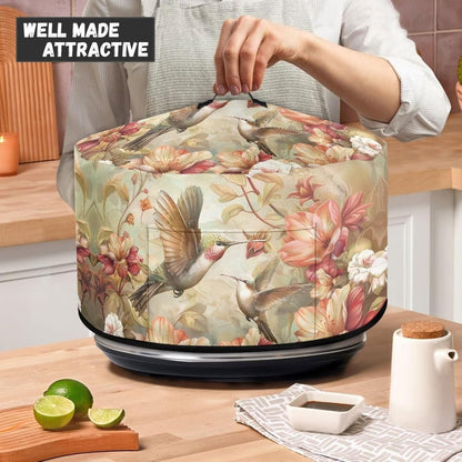 Hummingbird Flower Crock Pot Cover for 6 7 8 Quart Slow Cooker, Dust Cover to Keep Kitchen Appliances Clean