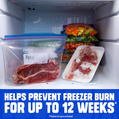 Ziploc Quart Food Storage Freezer Bags, 152ct Total, Stand-Up Bottom, Easy to Fill, 38 Count, 4 Pack