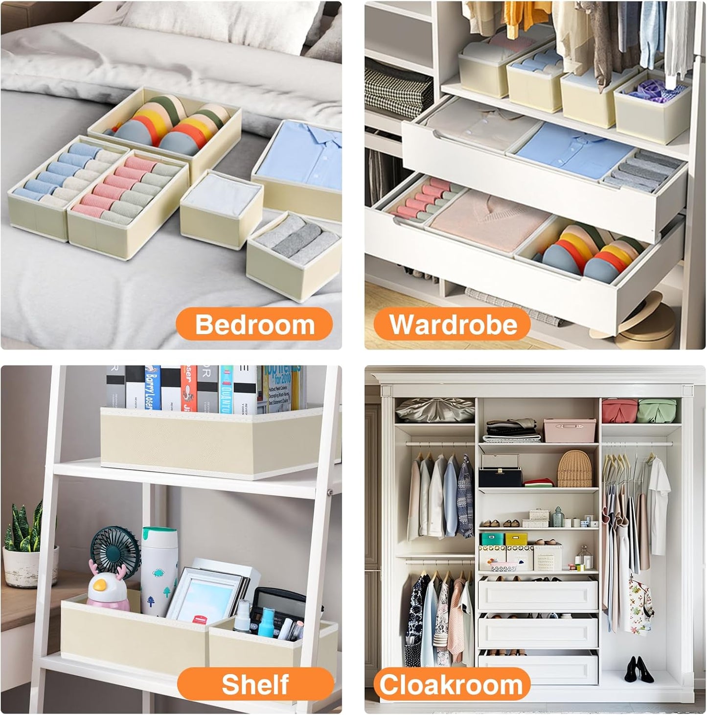 15 Pack Closet Closet DIMJ Drawer Organizer Clothes - Foldable Baby Organizers and Storage & Organizers for Bedroom