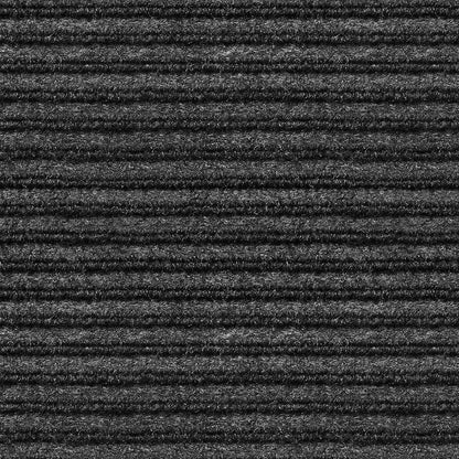House, Home and More Indoor Outdoor Double-Ribbed Carpet Runner with Skid-Resistant Rubber Backing - Smokey Black - 3 Feet x 15 Feet