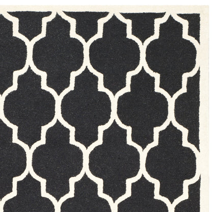 SAFAVIEH Area Rug 8x10 - Cambridge Collection - Large - Black & Ivory, Handmade Wool, Moroccan Trellis Design, Ideal for Living Room, Bedroom, Office, Dining Space (CAM134E)