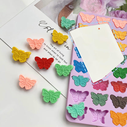 Tadonyny Mini Butterfly Silicone Molds for Chocolate Gummy Candy, Butterfly Mint Molds Ice Cube Molds with Scraper (butterfly)