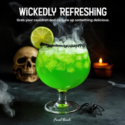 Final Touch Fishbowl Glass, Set of 2 - Extra Large Novelty Cocktail Cups for Oversized Margaritas, Daiquiris, Vibrant Party, Weddings, Gifting - Drinkware with Thick Stem & Dishwasher Safe