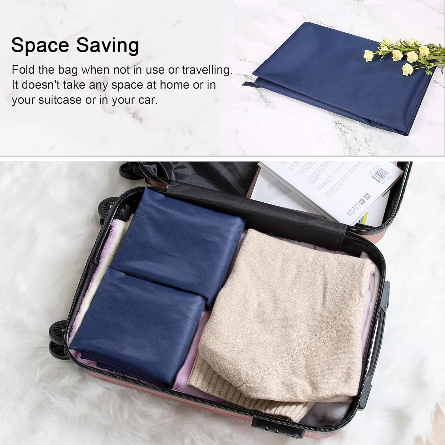Polecasa Extra Large Heavy Duty Laundry Bag, 130gsm Tear Resistant Fabric, Easy to Carry Drawstring Bag, 2 Pack