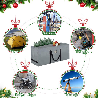 BALEINE Christmas Tree Storage Bag - Heavy Duty Extra Large with Reinforced Handles & Dual Zippers | Gray, 7.5 ft