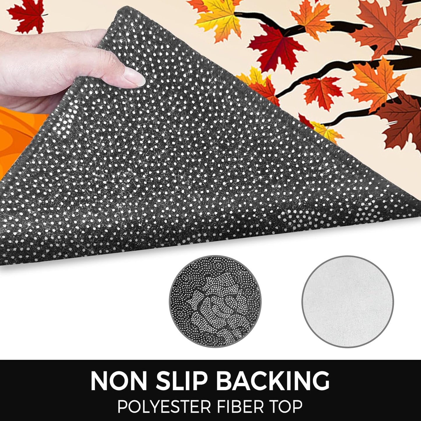 Fall Doormat Harvest Pumpkin Door Mat 18x30, Non-Slip Carpet for Thanksgiving Farm Autumn Decor