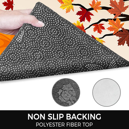 Fall Doormat Harvest Pumpkin Door Mat 18x30, Non-Slip Carpet for Thanksgiving Farm Autumn Decor