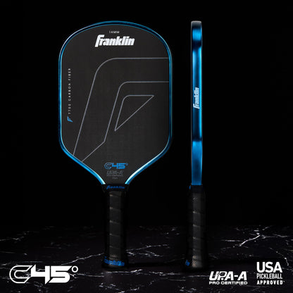 Franklin Sports PRO Pickleball Paddles – C45 Carbon Fiber Series - Official USAP + UPA Approved – Pro Player Design, Hybrid 14MM Blue