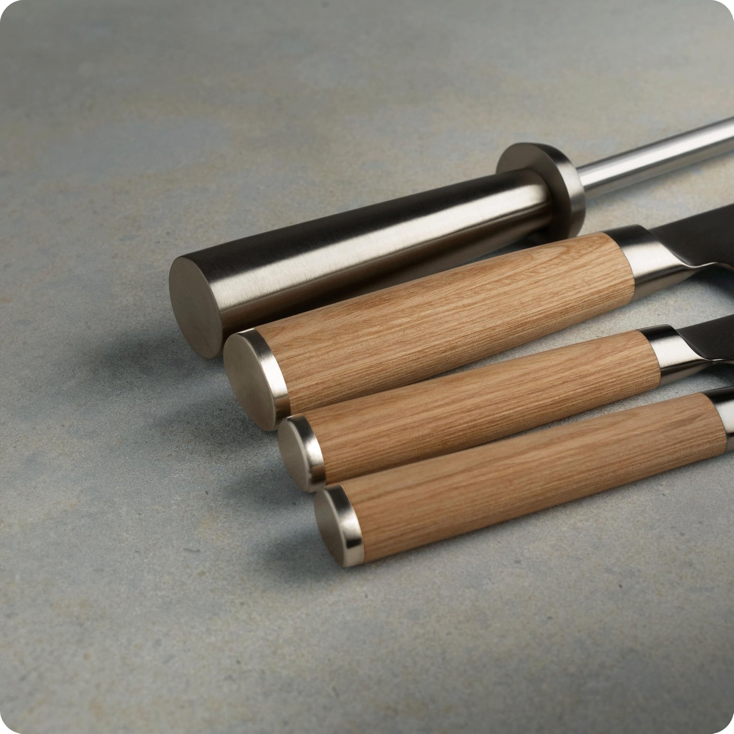 Shun Classic Blonde 5 Piece Starter Block Set, Includes 8" Chef, 3.5" Paring & 6" Utility Knives, Handcrafted Japanese Knife Block Set, Damascus Stainless Steel Cladding, Pakkawood Handle