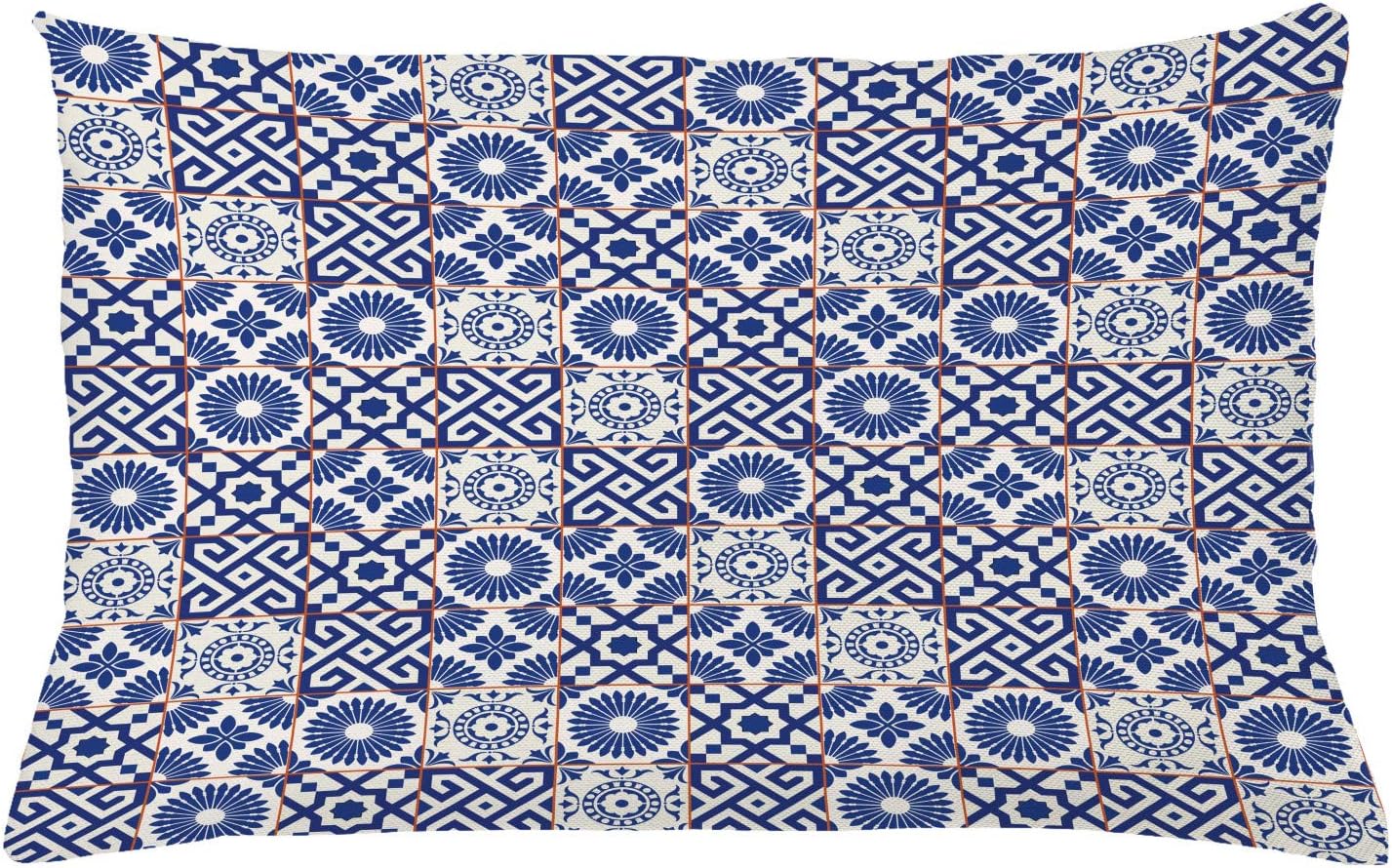 26" 16", Ambesonne Moroccan Throw Pillow Cushion Cover, Old Ottoman Style Inspired Mix of Moroccan Tiles in Modern