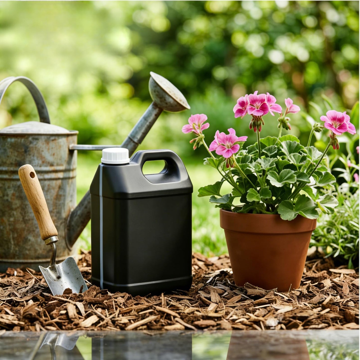 Hacaroa 3 Pack Plastic Storage Jug for Non-Flammable Liquid, 1 Gallon/4L HDPE Motor Oil Container with White Lid&Ergonomic Handle, Black Empty Bottle for Bleach, Detergent, Lubricant, Not for Fuel Use