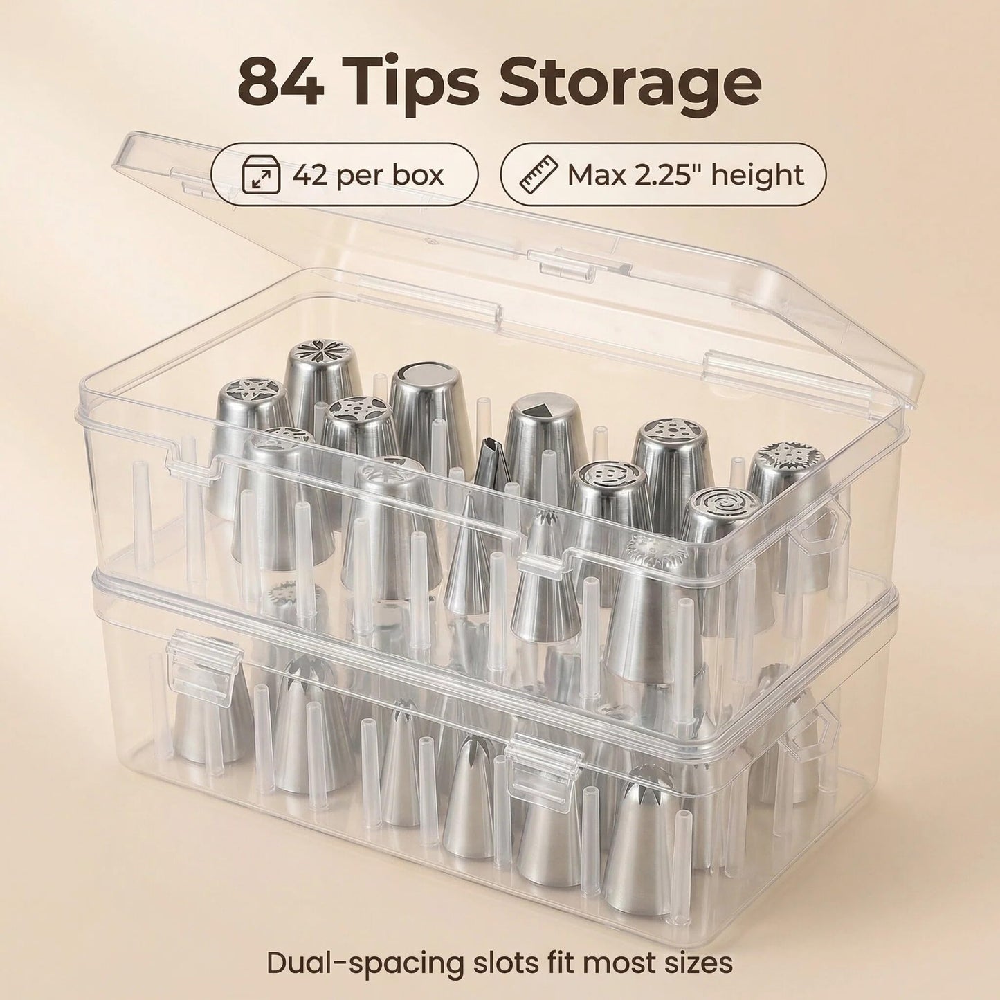 29 Pcs Russian Piping Tips Set with 2 Pcs Piping Tip Organizer, 12 Flower Frosting Nozzles Icing Tips, Leaf Tips, Couplers and Pastry Bags, Complete Cake Decorating Kit and Baking Tool Storage
