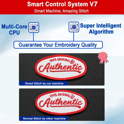Smartstitch S-1201 Compact Embroidery Machine with 12 Needles, 1200SPM Max Speed, 10“ Screen, Wifi, 9.5"x12.6" Embroidery Area, Your First Commercial Embroidery Machine for Flat, Hat, T-shirt and more