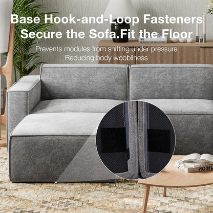 Novilla 109" Modular Sectional Sofa, No Assembly Cloud Sectional Couch with Smarts Coil® Support, Chenille Fabric L Shape Boneless Couch for Living Room Apartment, Dark Gray(R-Arm 4 Seat w/ 1 Ottoman)