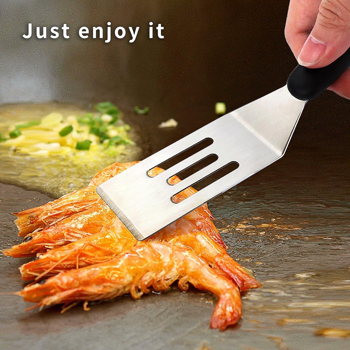 Small Stainless Steel Metal Spatula Turner, 7.87 Inch Non-Slip Handle Cooking Utensils for Flipping Eggs Pancakes