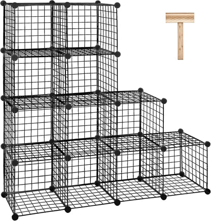 12 Closet SUPER DEAL Metal Wire Cube Storage Organizer, Cubes DIY Modular Cabinet Bookcase Bookshelf Shoe Rack