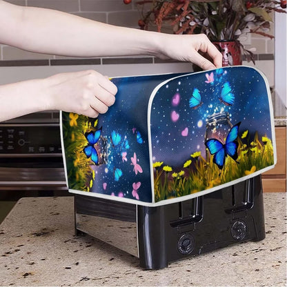 Talayituse Butterfly Heart Flower Print Toaster Covers - Dust Protection for Bread Maker, Washable Appliance Cover