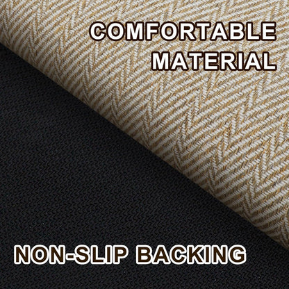 Skiennix Ultra Thin Indoor Door Mat - Non-Slip Herringbone Design | 24"x36", Beige Entryway Mat