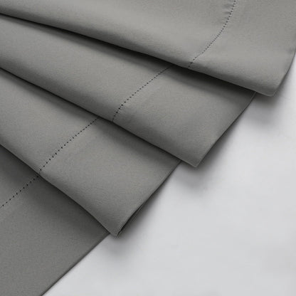 WelvetBLK Light Grey Blackout Curtains for Bedroom Living Room 63 Inch Length 2 Panels Set, Soft Solid Room Darkening Thermal Insulated Window Treatments, Rod Pocket Dining Room Curtains, 40" Wx63 L