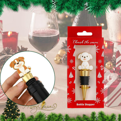 4 pcs Christmas Wine Stopper Christmas Wine Bottle Stoppers for Xmas Decor Winter Decor-Wine and Beverage Bottle Stopper for Christmas,Christmas Decoration Wine Stopper (Gold White Yellow)