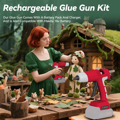 Upgraded 100W Cordless Hot Glue Gun Compatible with Milwaukee 18V Battery, Digital Temperature Adjustable, 30 Premium Sticks, Fast Preheat for DIY Crafts Home Repair Industrial Projects (Tool Only)