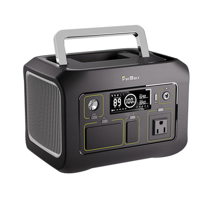 Purmars Portable Power Station 300W(Peak 500W),288Wh (90,000mAh) Solar Generator with 110V Pure Sine Wave AC Outlet,lifepo4 battery portable power bank for Outdoor Camping, Traveling,and Emergencies