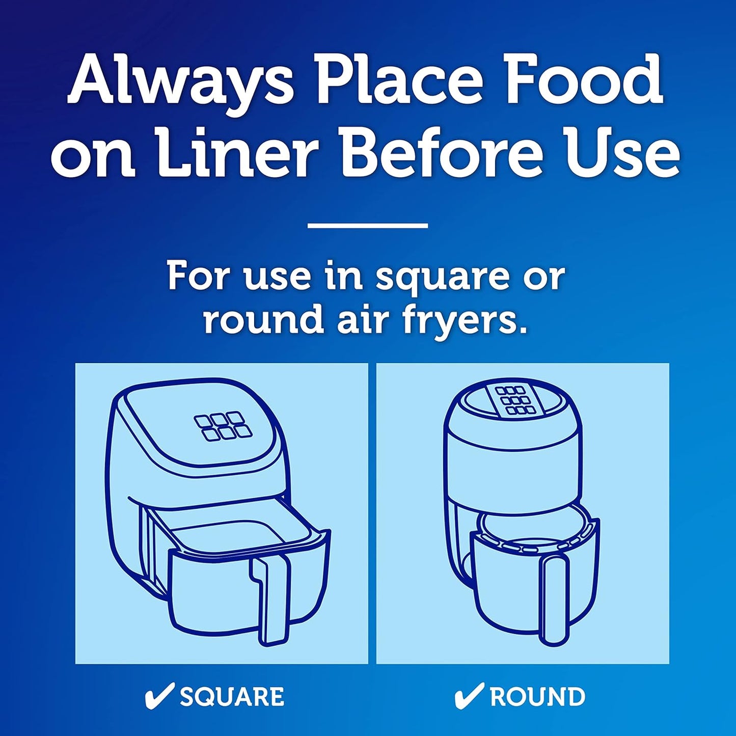 Reynolds Kitchens Air Fryer Liners - Disposable Unbleached Parchment Paper Sheets, 50 Count (Pack of 2)