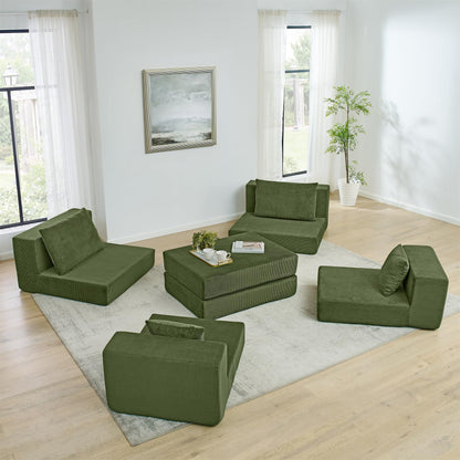 Cloud Modular Sectional Sofa Convertible Sleeper Sofa Bed, Comfy Boneless Couch for Living Room, Modern L-Shaped Cloud Couch in A Box with Reversible Chaise, Customizable Floor Sofa Bed