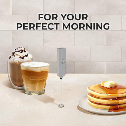 Zulay Kitchen Mini Milk Frother Handheld - Electric Mixer - Portable Wand for Coffee, Lattes, Cappuccino, Hot Chocolate
